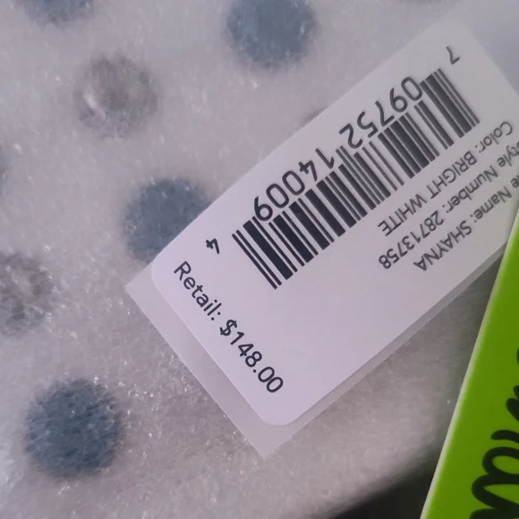 Sam Edelman Shayna White Clutch with Blue and Gray Studs. Leather Bag - Picture 2 of 5